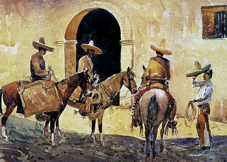 Los Caballeros Western Art Digital Art by Patricia Keith
