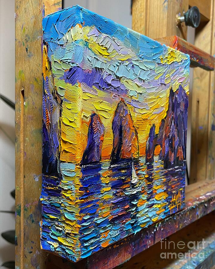 LOS CABOS, MEXICO oil painting - 3D canvas painted edges left side Painting by Mona Edulesco