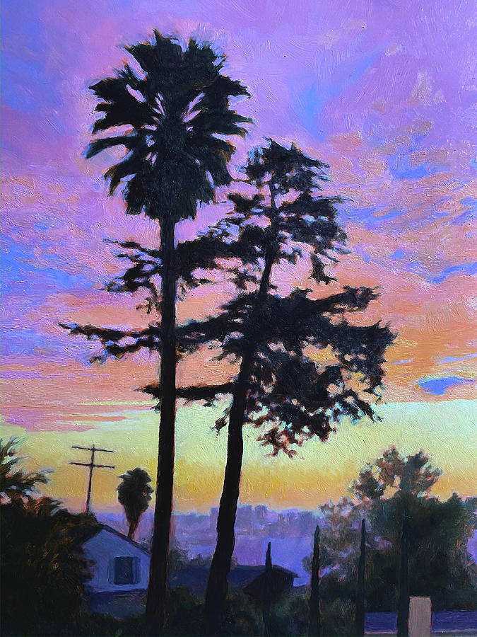 Los Feliz Hills Painting by Andrew Danielsen
