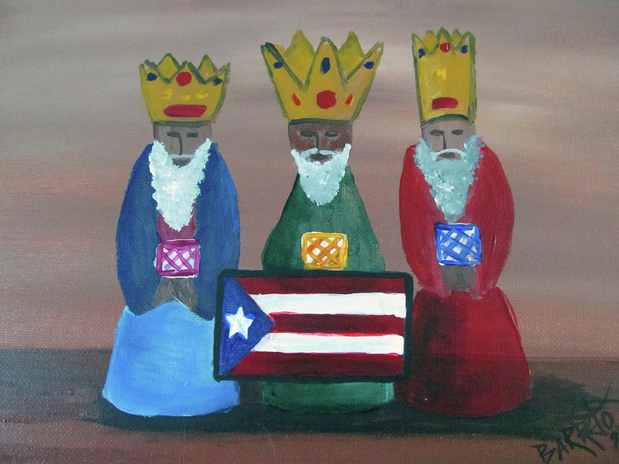 Los Tres Reyes Magos Painting by Gloria E Barreto-Rodriguez