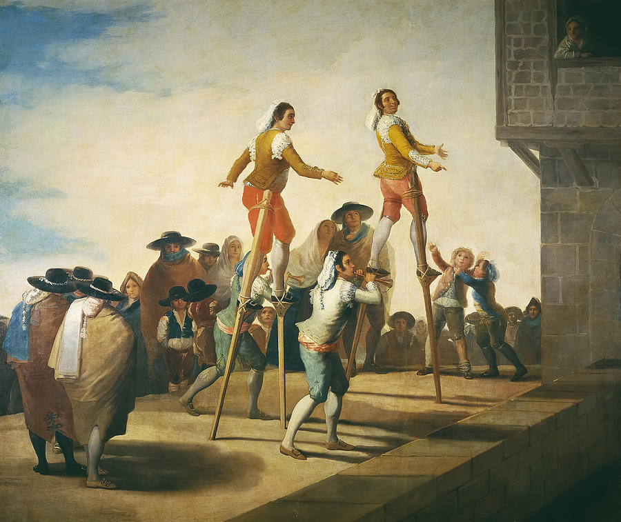 Architecture Painting - Los zancos by Francisco de Goya