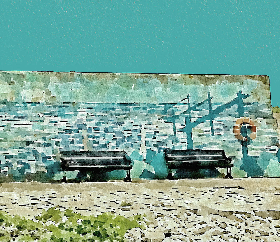 Lossiemouth Blue Wall Digital Art by John Mckenzie