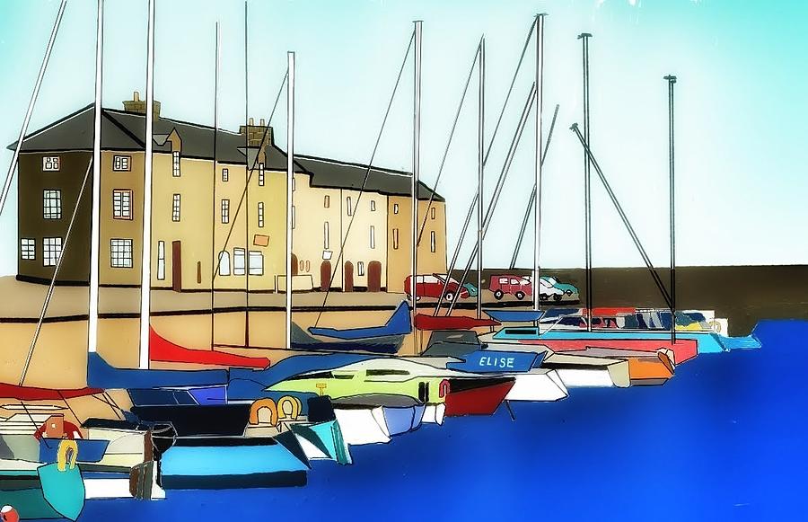 Lossiemouth Harbour  Digital Art by John Mckenzie