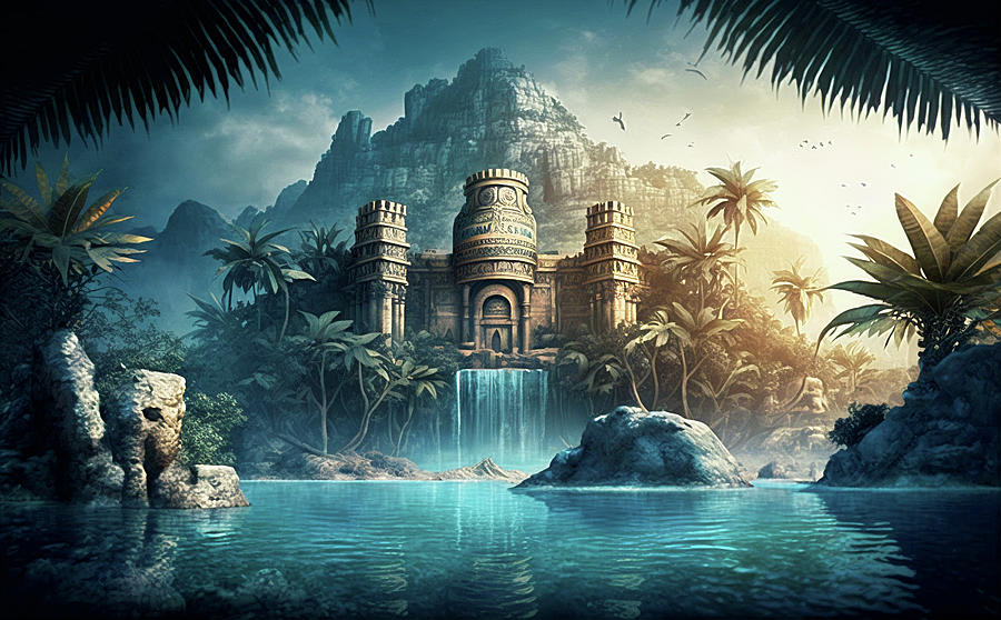 Lost Atlantis in the Jungle Digital Art by Caito Junqueira