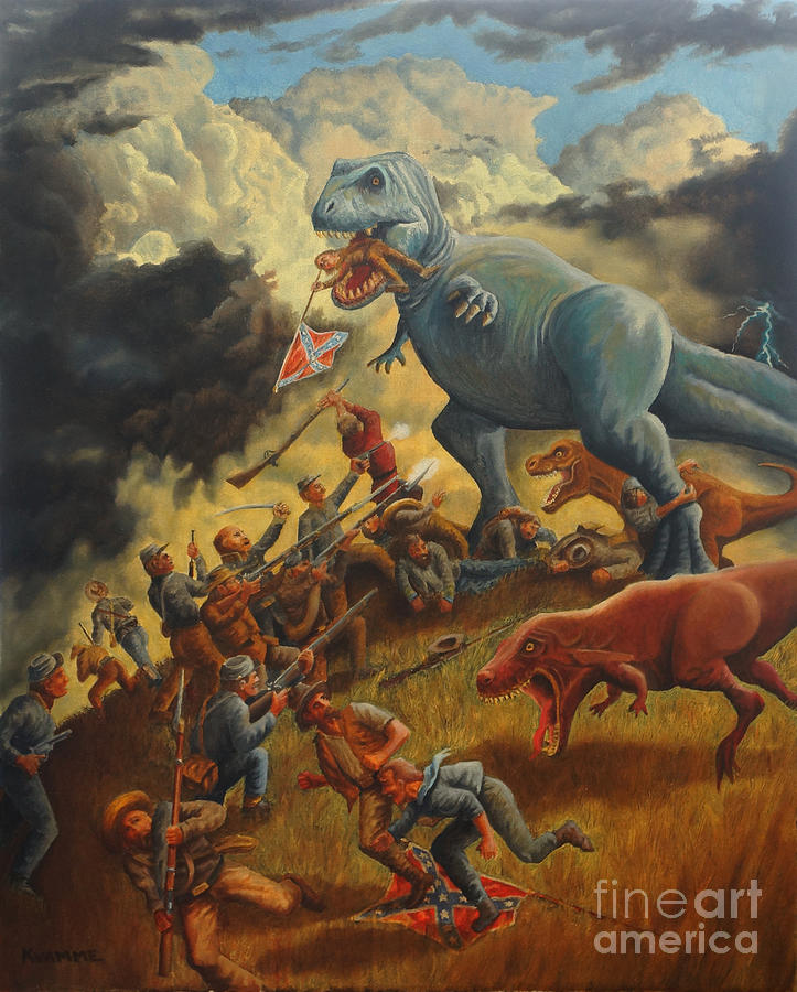 Dinosaur Painting - Lost Cause by Ken Kvamme