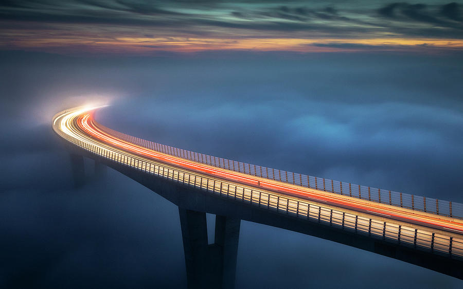 Bridge Photograph - Lost highway by Piotr Skrzypiec