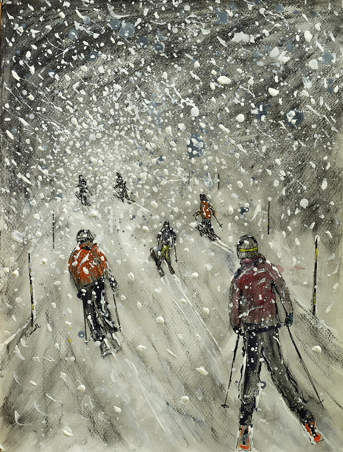 Lost In A Blizzard. Where is this ? Painting by Pete Caswell