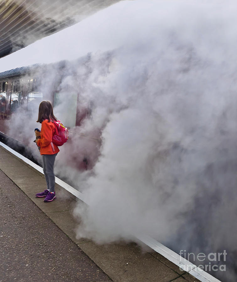 Lost In Steam, Girl In Red, Photograph by Tatiana Bogracheva