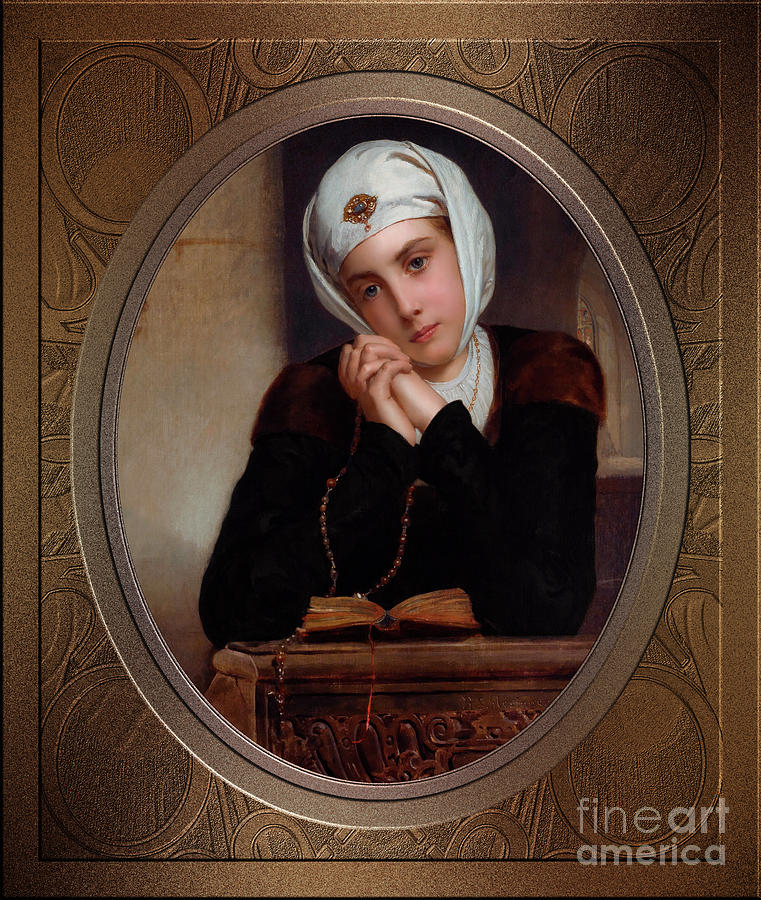 Lost in Thought by Henry Guillaume Schlesinger Remastered Xzendor7 Classical Fine Art Reproductions Painting by Xzendor7