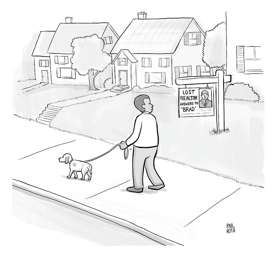 Lost Realtor Drawing by Paul Noth