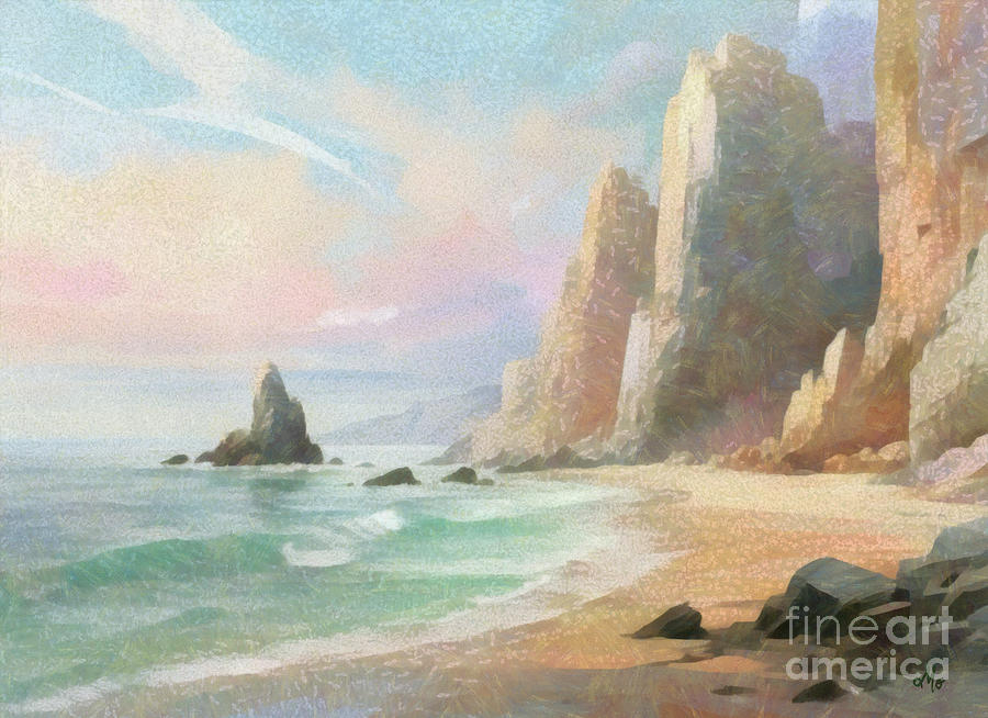 Beach Painting - Lost Serenity by Mo T