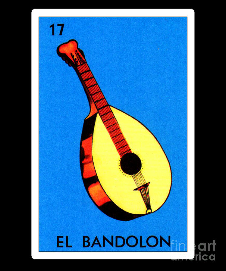 Loteria Mexicana El Bandolon Digital Art by Hispanic Gifts