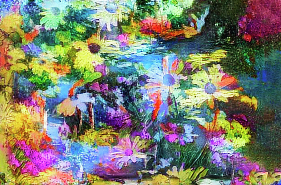 Lots of Color in the Garden Painting by Bill Cannon