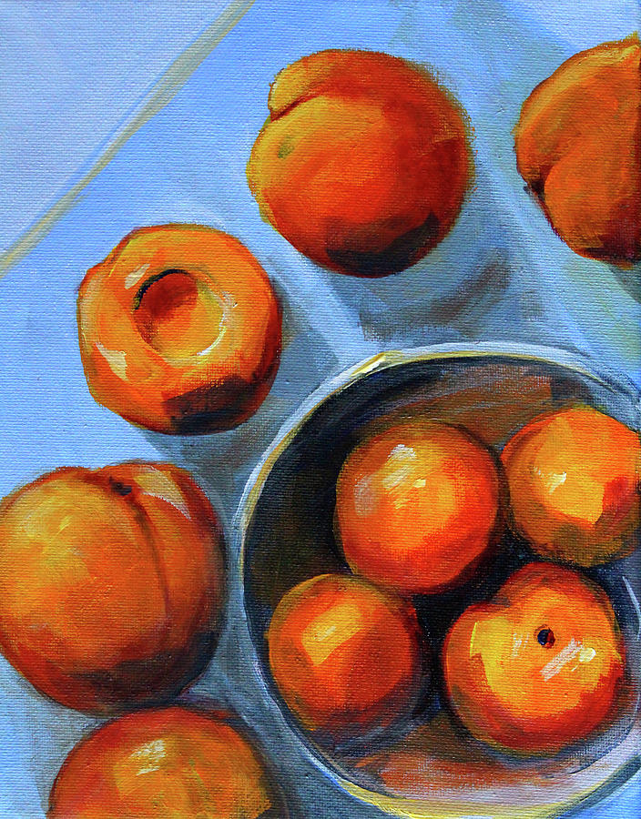 Lots of Peaches Painting by Nancy Merkle