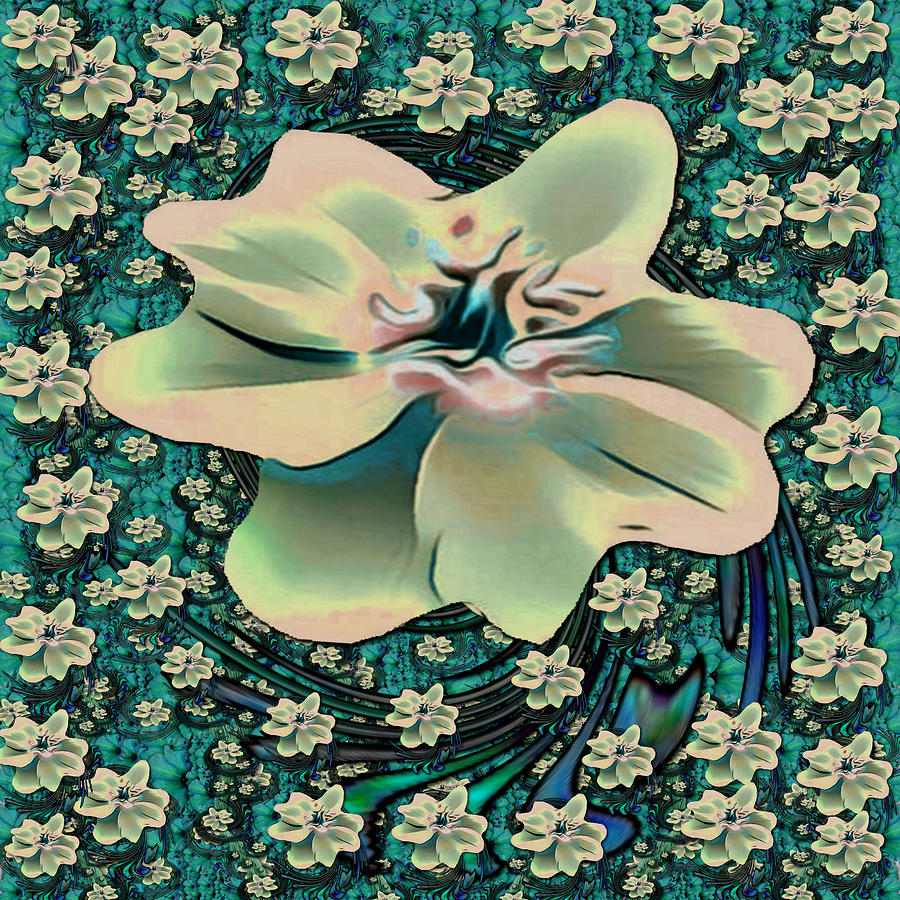 Lotus Bloom In The Calm Sea Of Beautiful Waterlilies Mixed Media