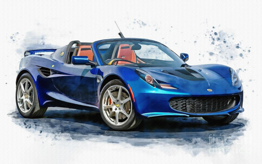 Car Painting - Lotus Elise Sport 240 Final Edition 2021 Blue Roadster Exterior by Lowell Harann