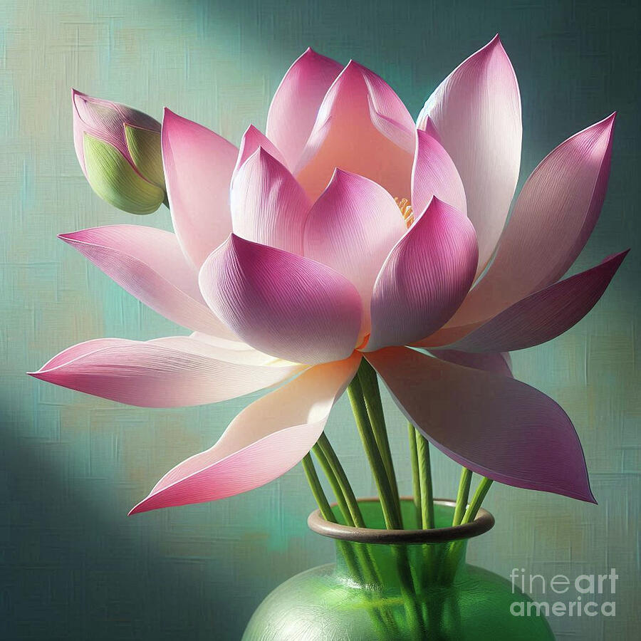 Lotus Flower Digital Art by Arlene Babad - Fine Art America