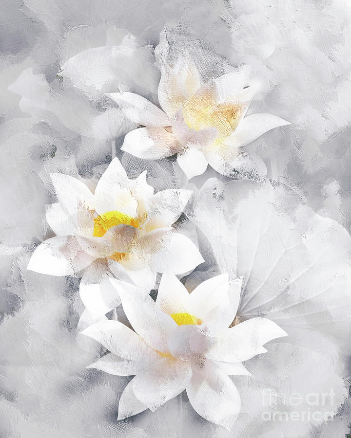 Lotus flowers Painting by Jacky Gerritsen