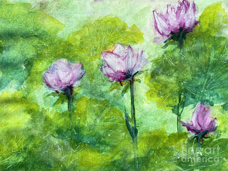 Lotus flowers  Painting by Sharron Knight