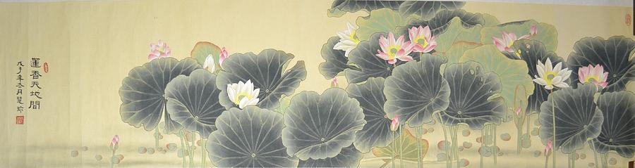 Lotus fragrance in the world Painting by HuiZhen Zhang Lotus fragrance in the world Painting by HuiZhen Zhang