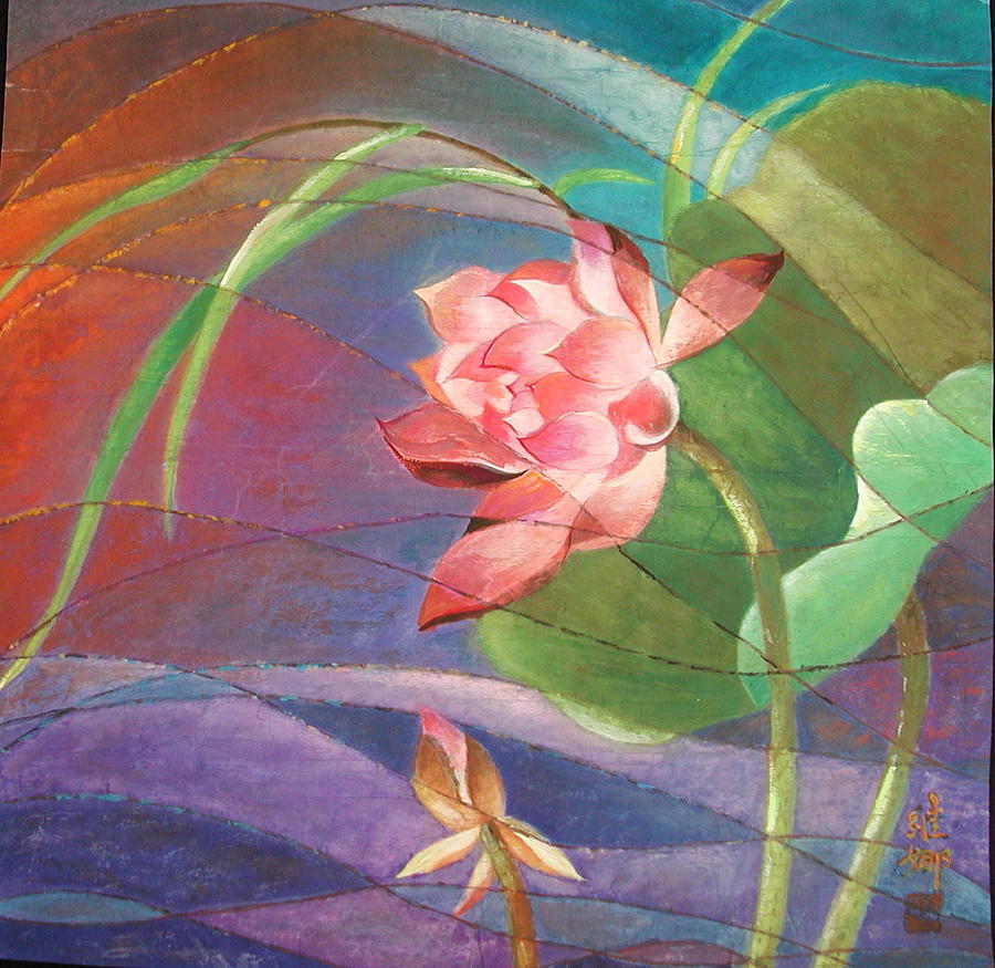 Lotus Glow Painting by Vina Yang