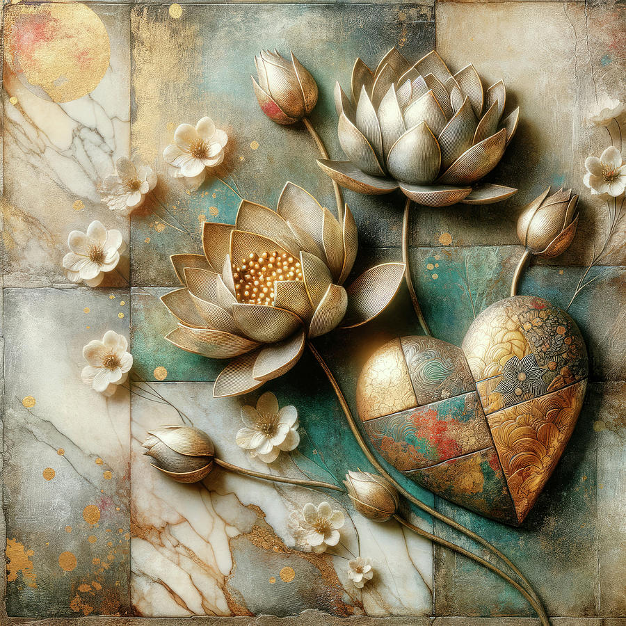 Lotus Heart Digital Art by Peggy Collins