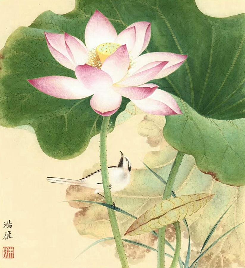 Lotus in breeze no.1 Painting by HongYan Lotus in breeze no.1 Painting by HongYan