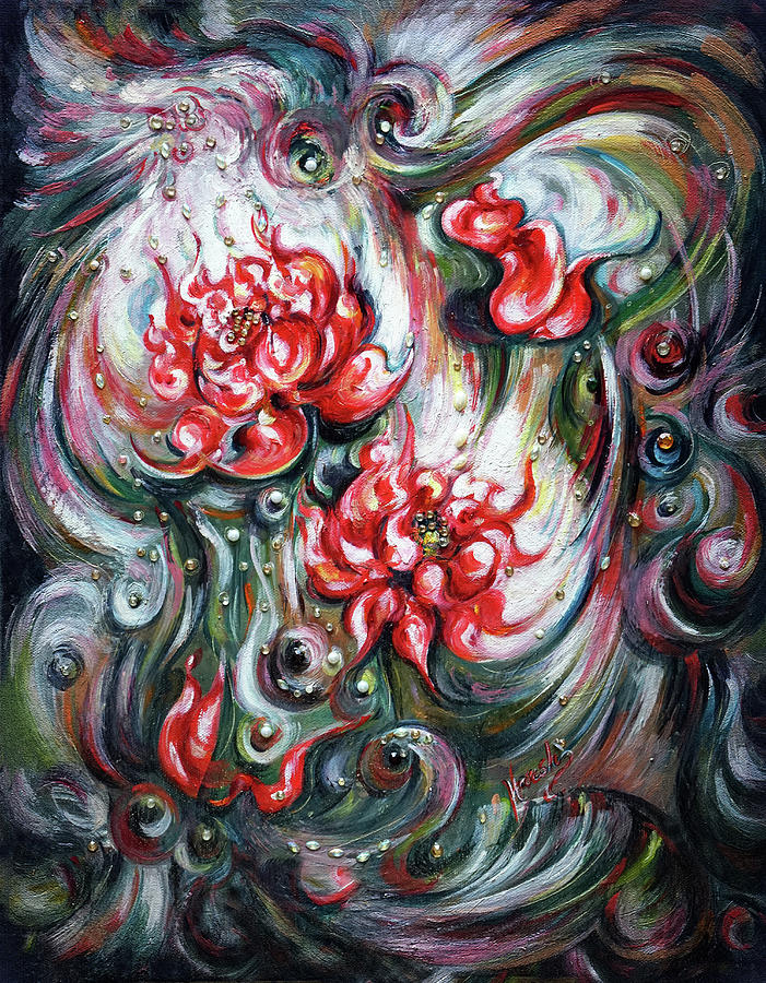 Lotus in - Cosmos  Painting by Harsh Malik
