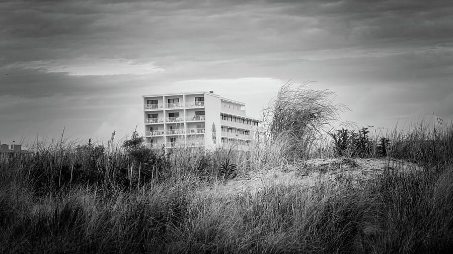 Lotus Inn Over the Grassy Dunes in Wildwood Crest Photograph by Jason Fink