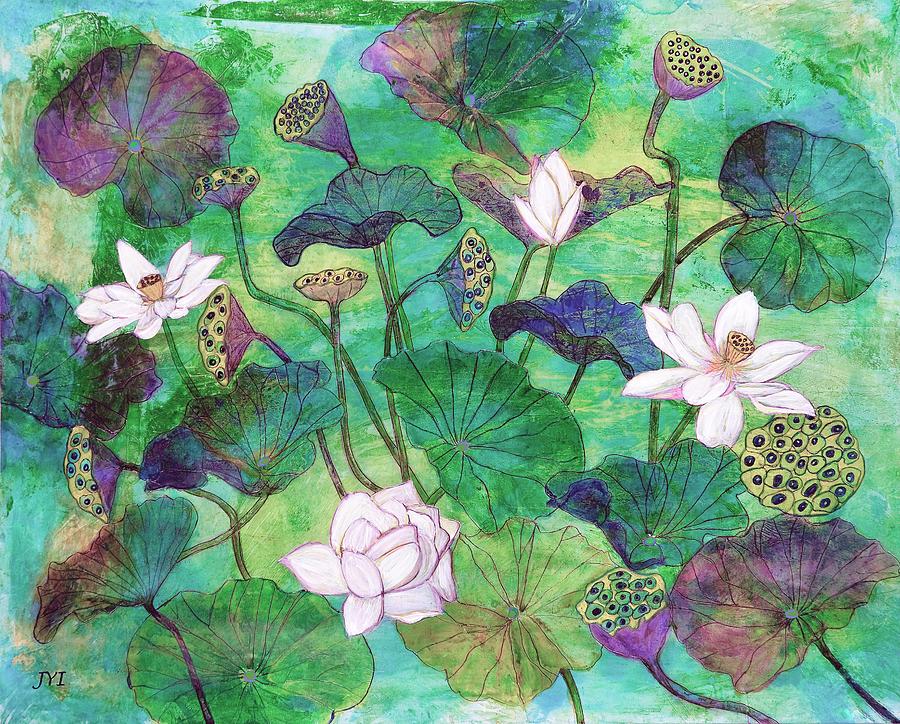 Koi Painting - Lotus by Janet Immordino