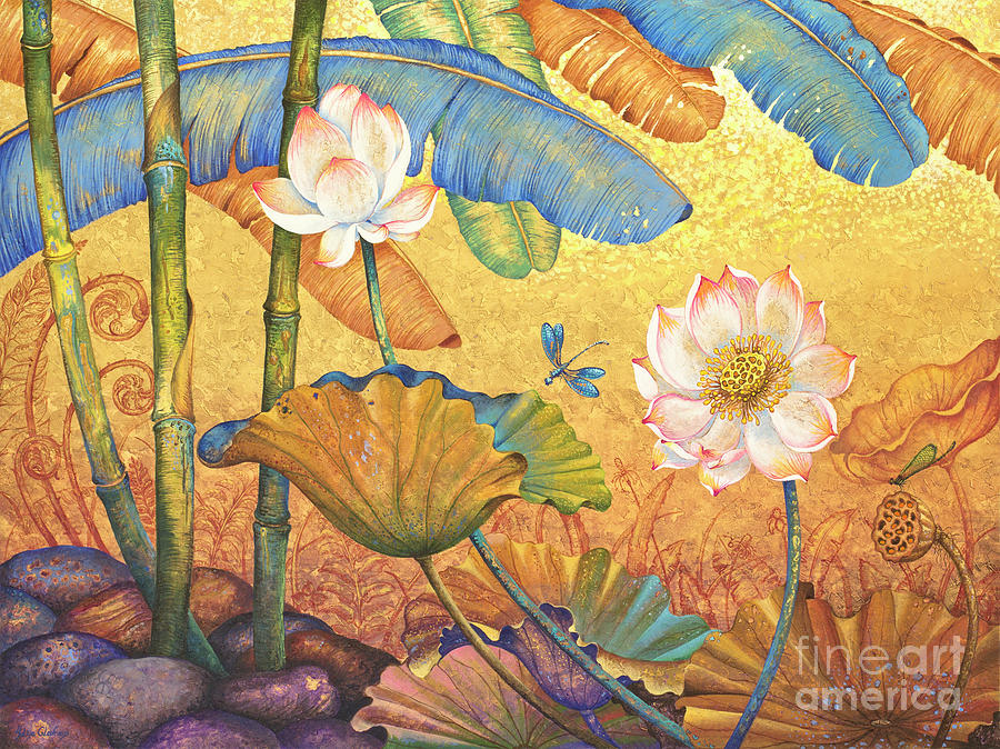 Lotus land Painting by Yuliya Glavnaya