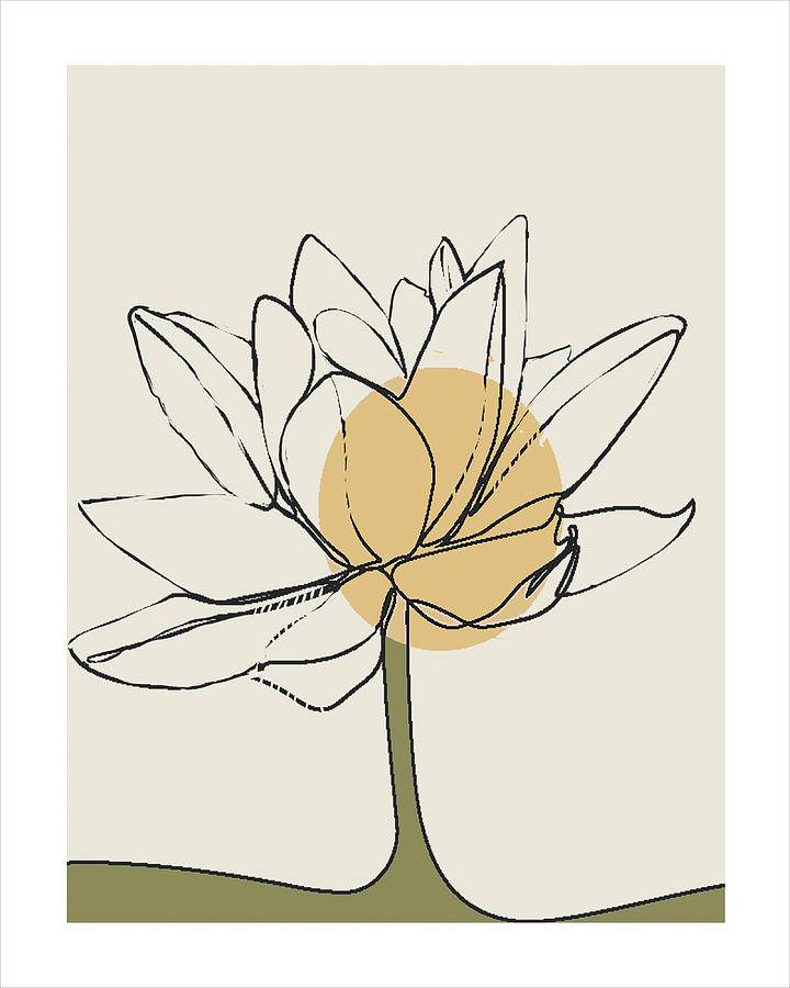 Lotus Line Sage Painting by Jackie Medow-Jacobson