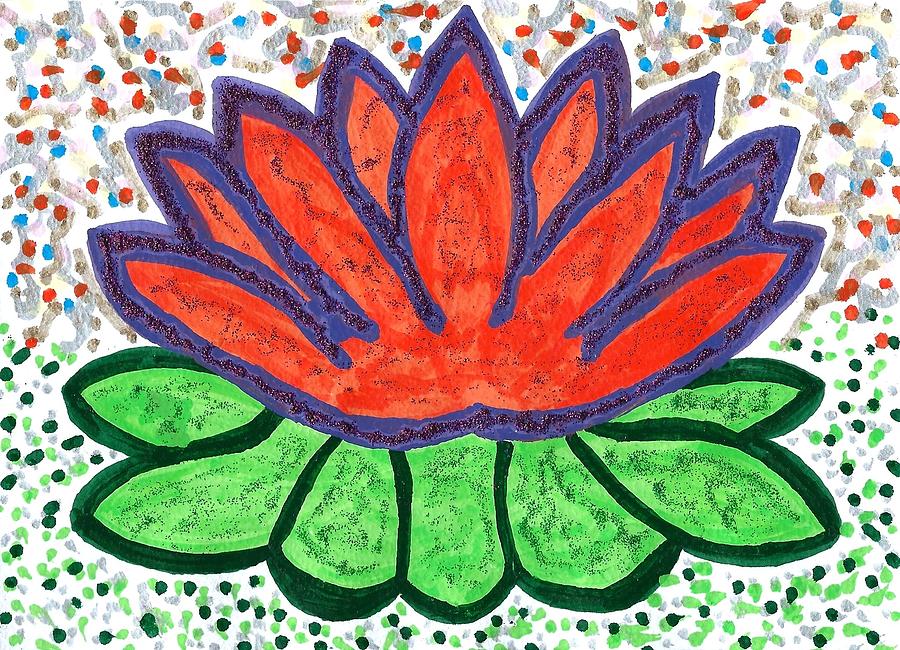 Lotus Love Drawing by Susan Schanerman