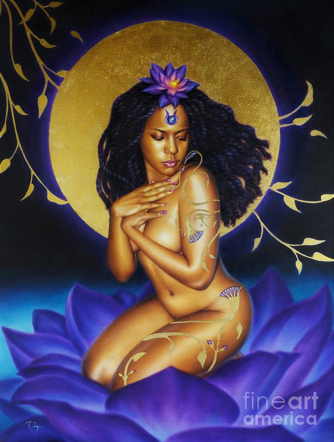 Goddess Painting - Lotus Maiden by Toni Taylor Goddess Painting - Lotus Maiden by Toni Taylor