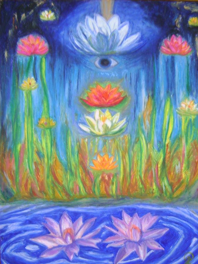 Lotus meditation Pastel by Therese Legere