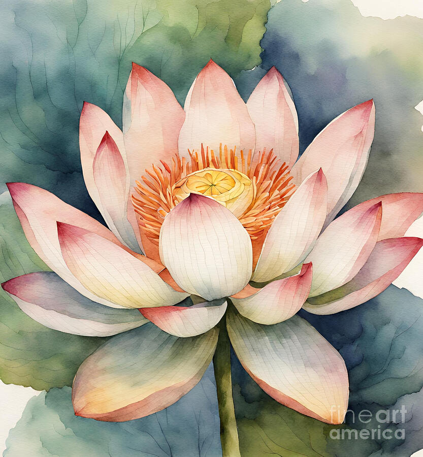Flowers Still Life Painting - Lotus by Naveen Sharma