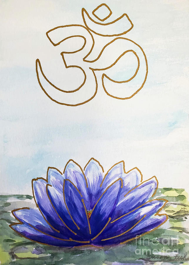 Lotus Om Painting by Susan Fisher
