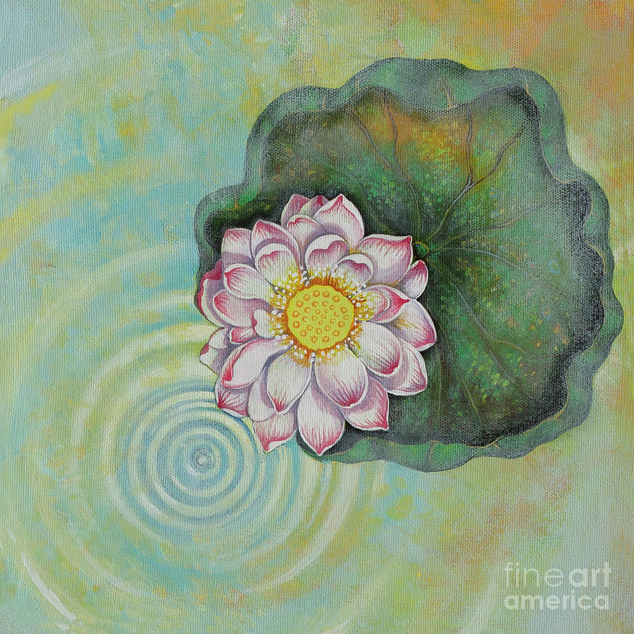 Flower Painting - Lotus pool. 2nd of 4 parts  by Yuliya Glavnaya
