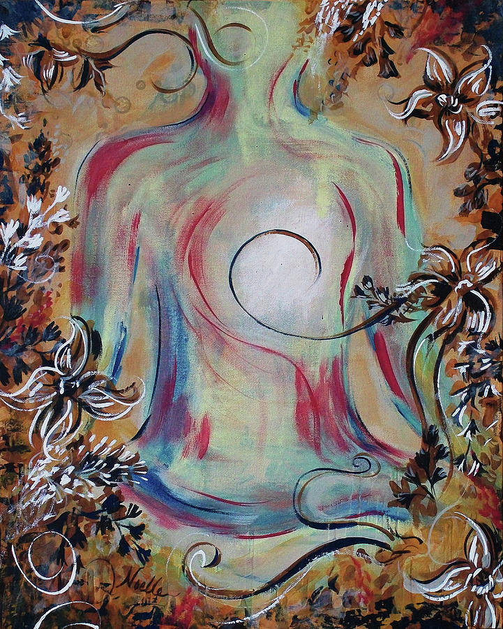 Yoga Pose Painting - Lotus Pose - Soulful Yoga by Noelle Rollins