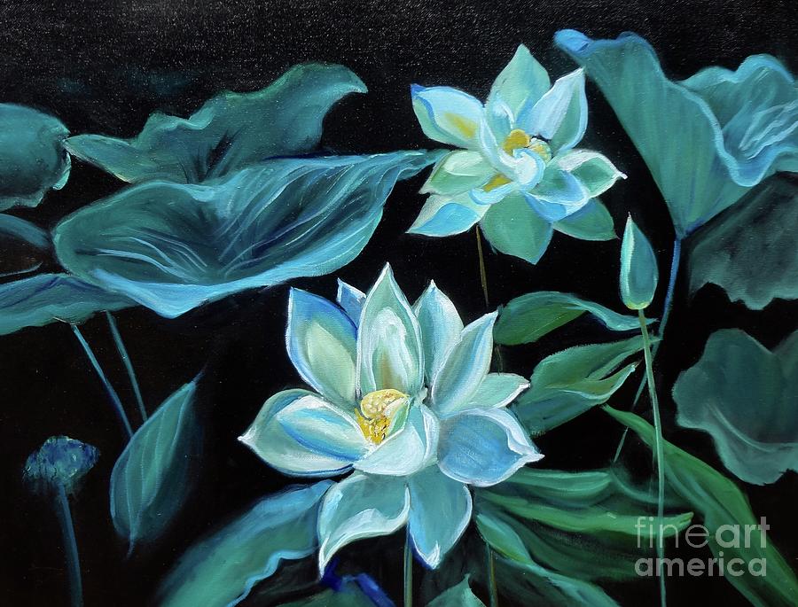 Lotus Surreal Painting by Jenny Lee