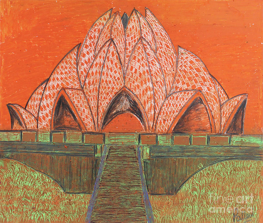 Buy wai temple Handmade Painting by UJWALA CHAVAN. Code:ART_1243_18521 -  Paintings for Sale online in India.