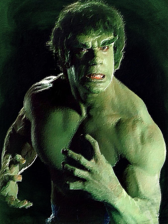 Lou Ferrigno Incredible Hulk Angry Painting by Tony Rubino
