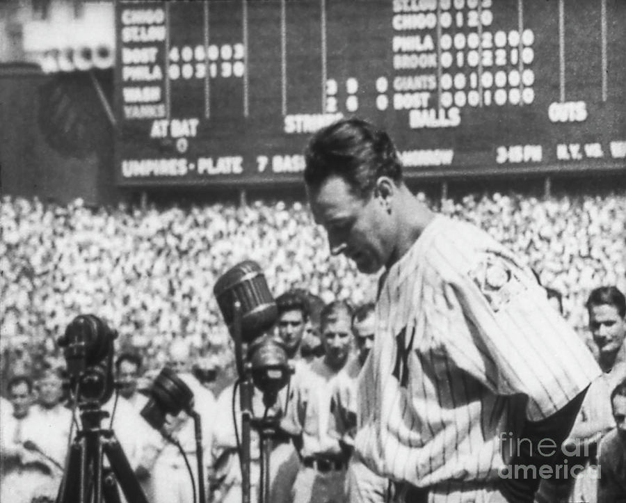 Lou Gehrig - Farewell Speech Yankee Stadium Photograph By Albert ...