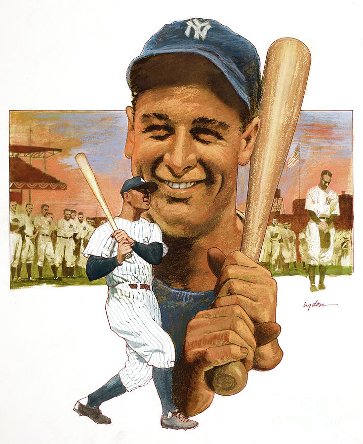 Lou Gehrig - New York Yankees Painting by Tom Lydon