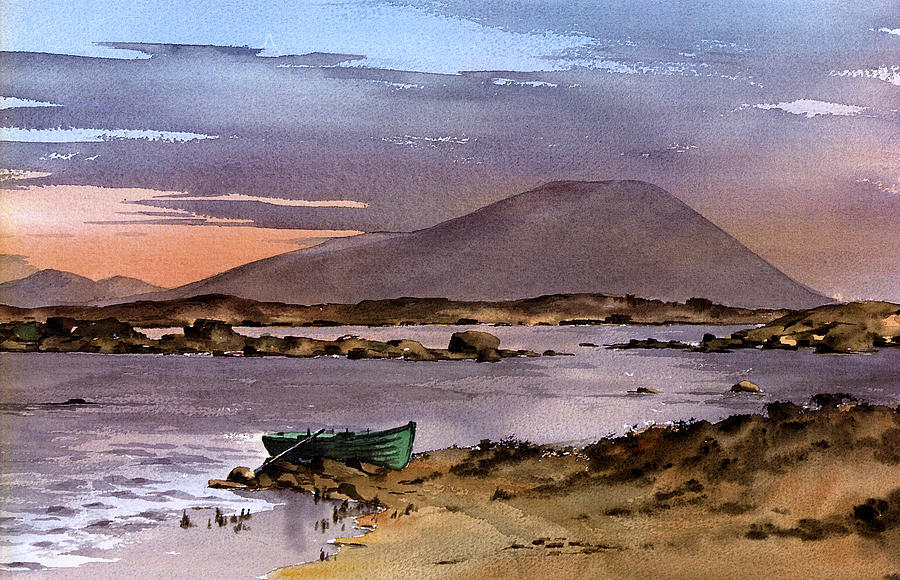 Lough Cullin Sunset, Mayo Painting by Val Byrne