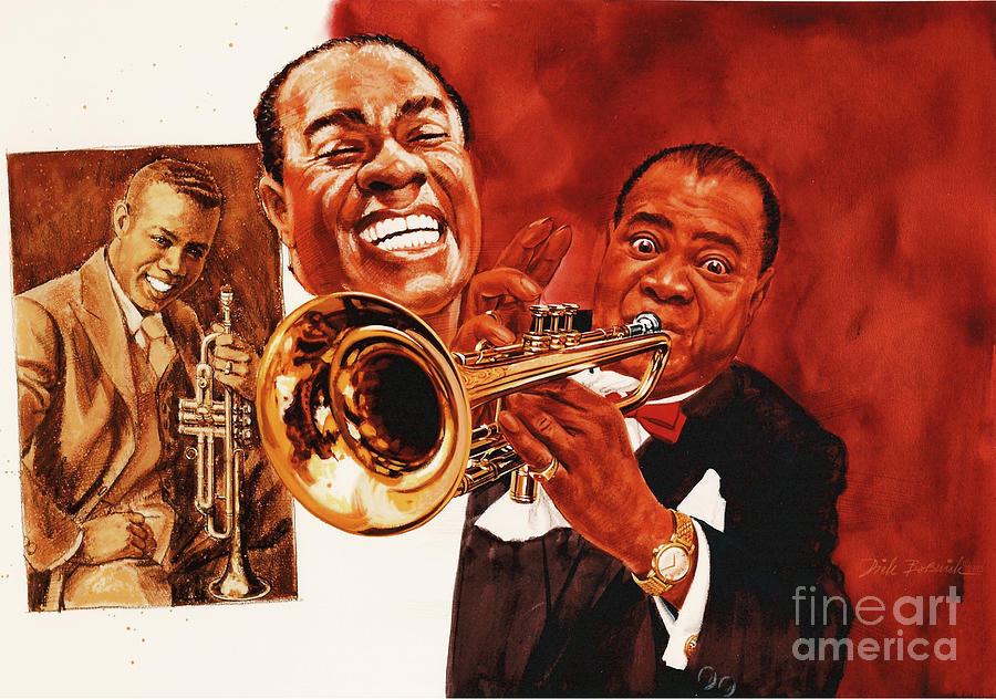 Portrait Painting - Louis Armstrong by Dick Bobnick