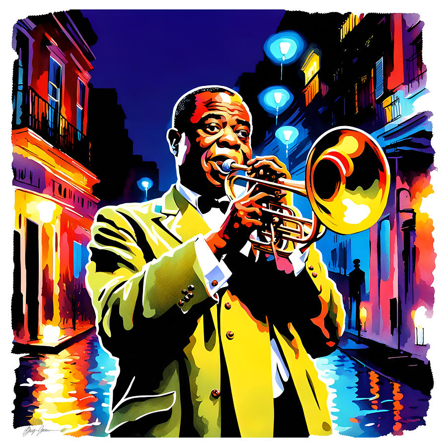 Louis Armstrong in New Orleans Digital Art by Greg Joens - Fine Art America