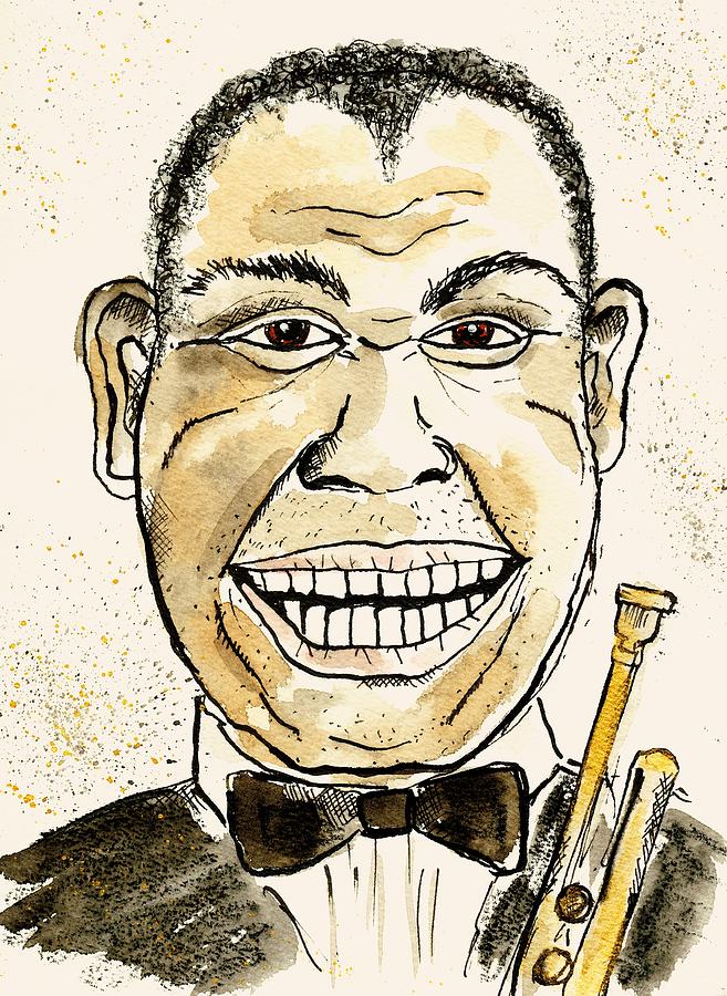 Louis Armstrong. Drawing by Nataliya Vetter