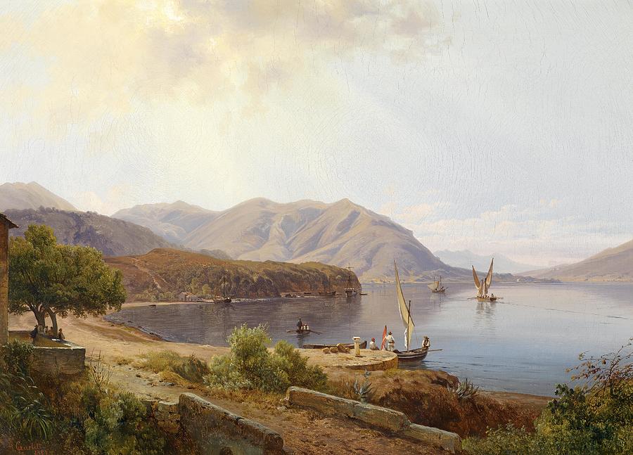 Louis Gurlitt Motif near San Felice on Lake Garda, 1854 Painting by MotionAge Designs