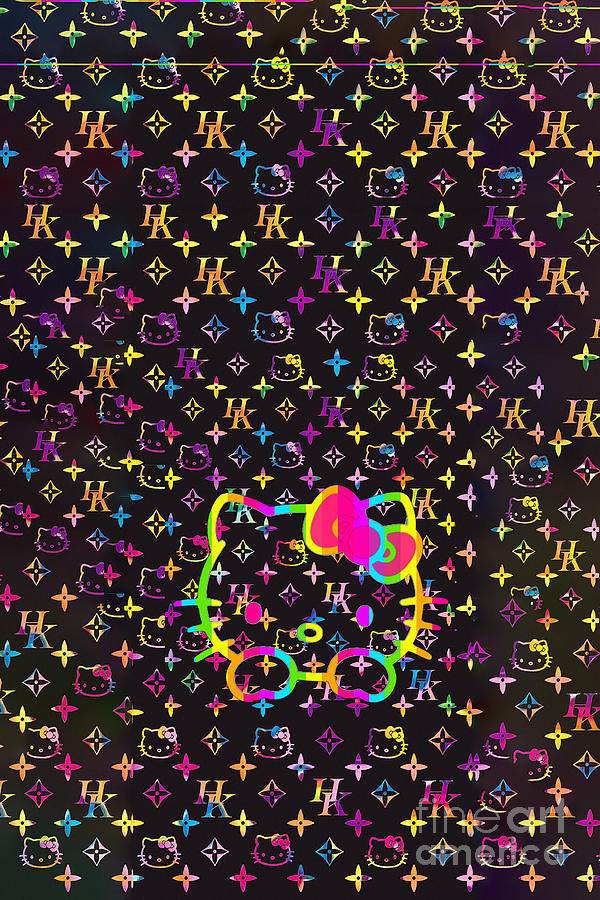 Louis Vuitton Hello Kitty multicolor Digital Art by Levi Conner